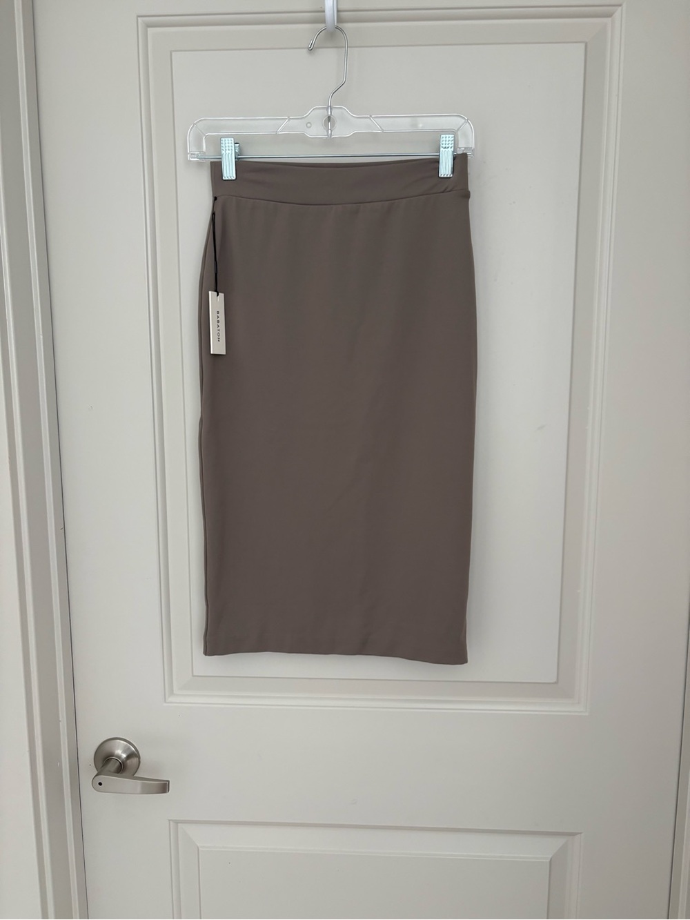 Babaton Taupe Pencil Skirt - Sleek Straight Silhouette Aritzia NWT Size S